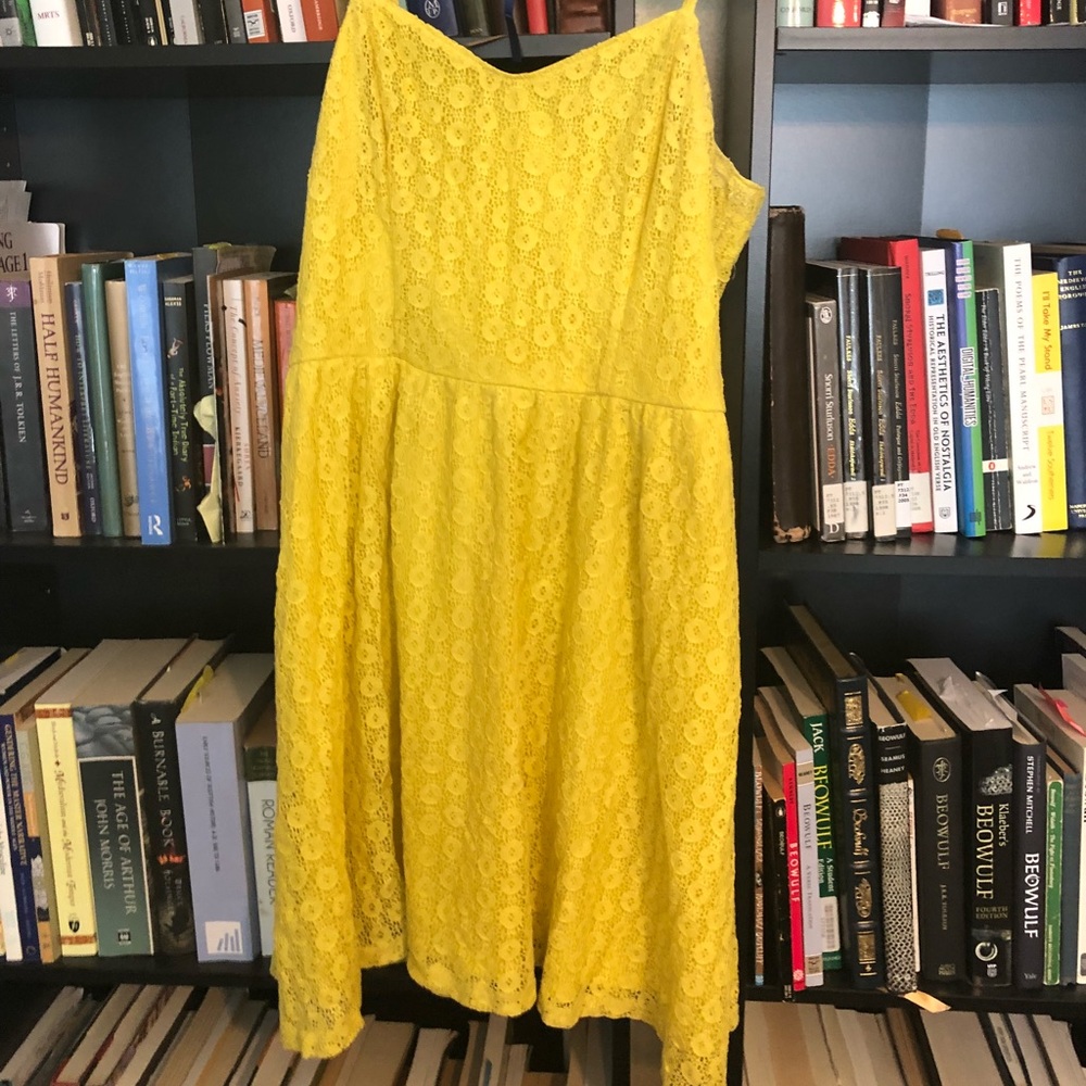 Yellow eyelet lace sundress